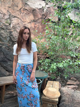 Blue Floral Maxi Skirt