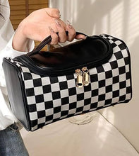 Checkered Cosmetics Bag