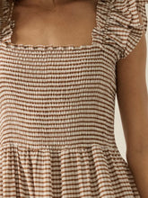 Gingham ruffled maxi dress