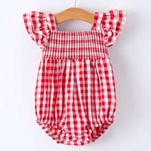 Plaid Smocked Ruffle Romper