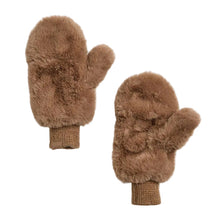 Faux Fur Mittens - Taupe