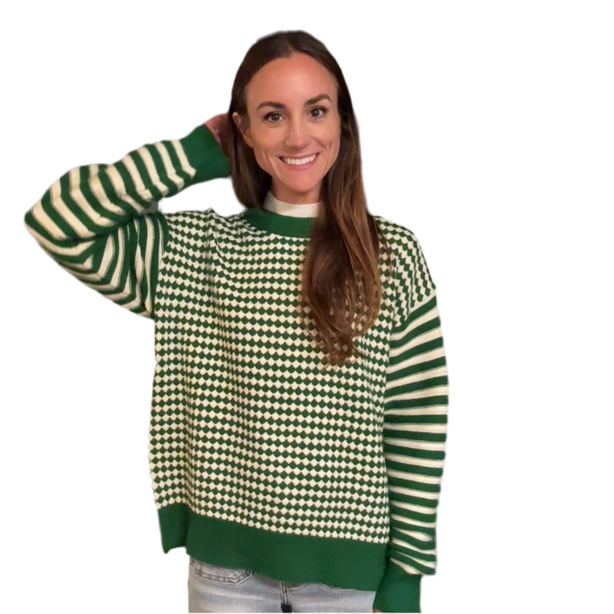 Contrast Knit Sweater