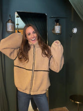 Leather Trim Sherpa Jacket