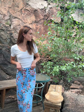 Blue Floral Maxi Skirt