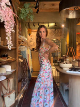 Floral Mesh Drop Waist Maxi Dress