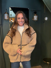 Leather Trim Sherpa Jacket