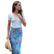 Blue Floral Maxi Skirt