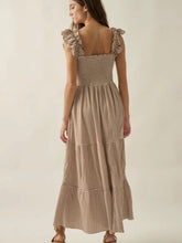 Gingham ruffled maxi dress