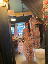 Floral Mesh Drop Waist Maxi Dress