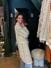 Marceau Houndstooth Coat - Cream Multi