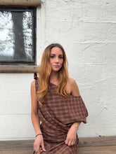 Asymmetric Plaid Top + Skirt Set