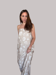 Strapless Shell Print Dress
