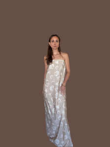 Strapless Shell Print Dress