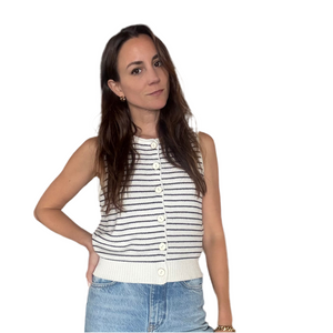 Stripe Button Down Tank