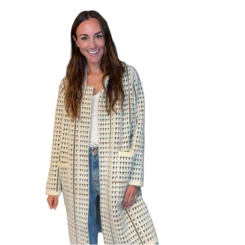 Marceau Houndstooth Coat - Cream Multi