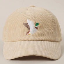 Flying Mallard corduroy baseball cap