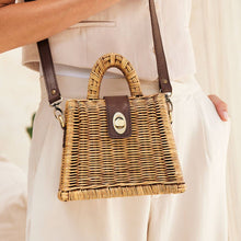 Brown Petite Rattan Handbag