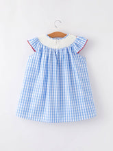 Flag Embroidery Smocked Dress