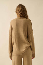 Exposed-Seam Mock-Neck Sweater