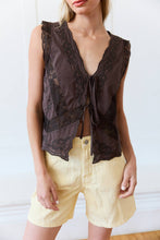 Tie Front Lace Trim Top