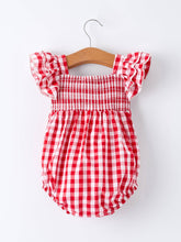 Plaid Smocked Ruffle Romper