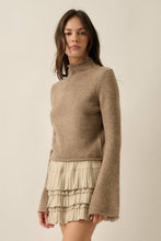 Solid Knit Bell Sleeve Sweater