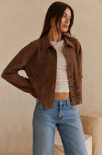 Faux Suede Eyelet Top