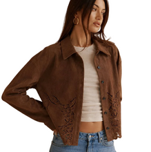 Faux Suede Eyelet Top