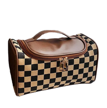 Checkered Cosmetics Bag