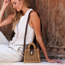 Brown Petite Rattan Handbag