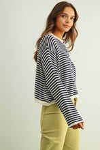 Striped Button Front Cardigan