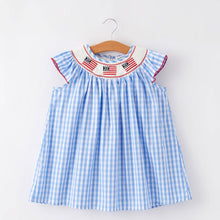 Flag Embroidery Smocked Dress
