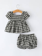 Plaid Smocked Bloomer Set