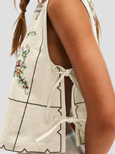 Boho Embroidered Tie Up Tank