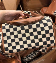 Checkered Cosmetics Bag