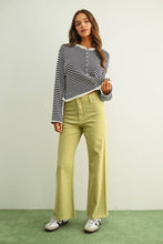 Striped Button Front Cardigan