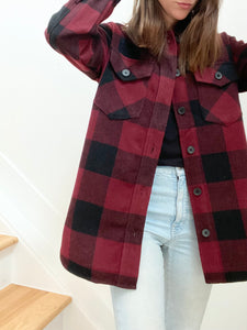 Plaid Burgundy Coat