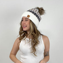 Patterned Pom Hat