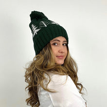 Green with White Trees Pom Hat